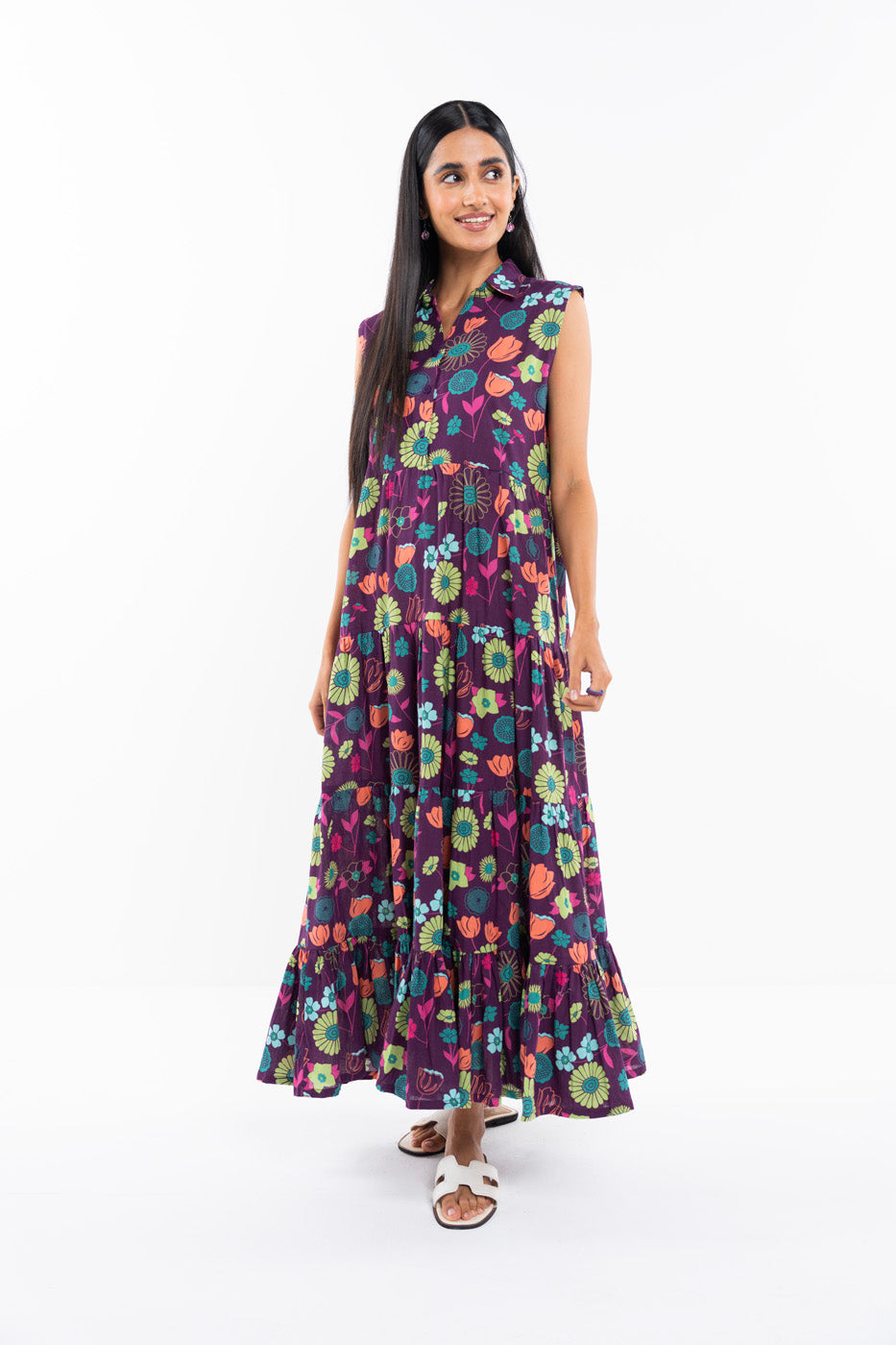 Printed Cotton Linen Dress