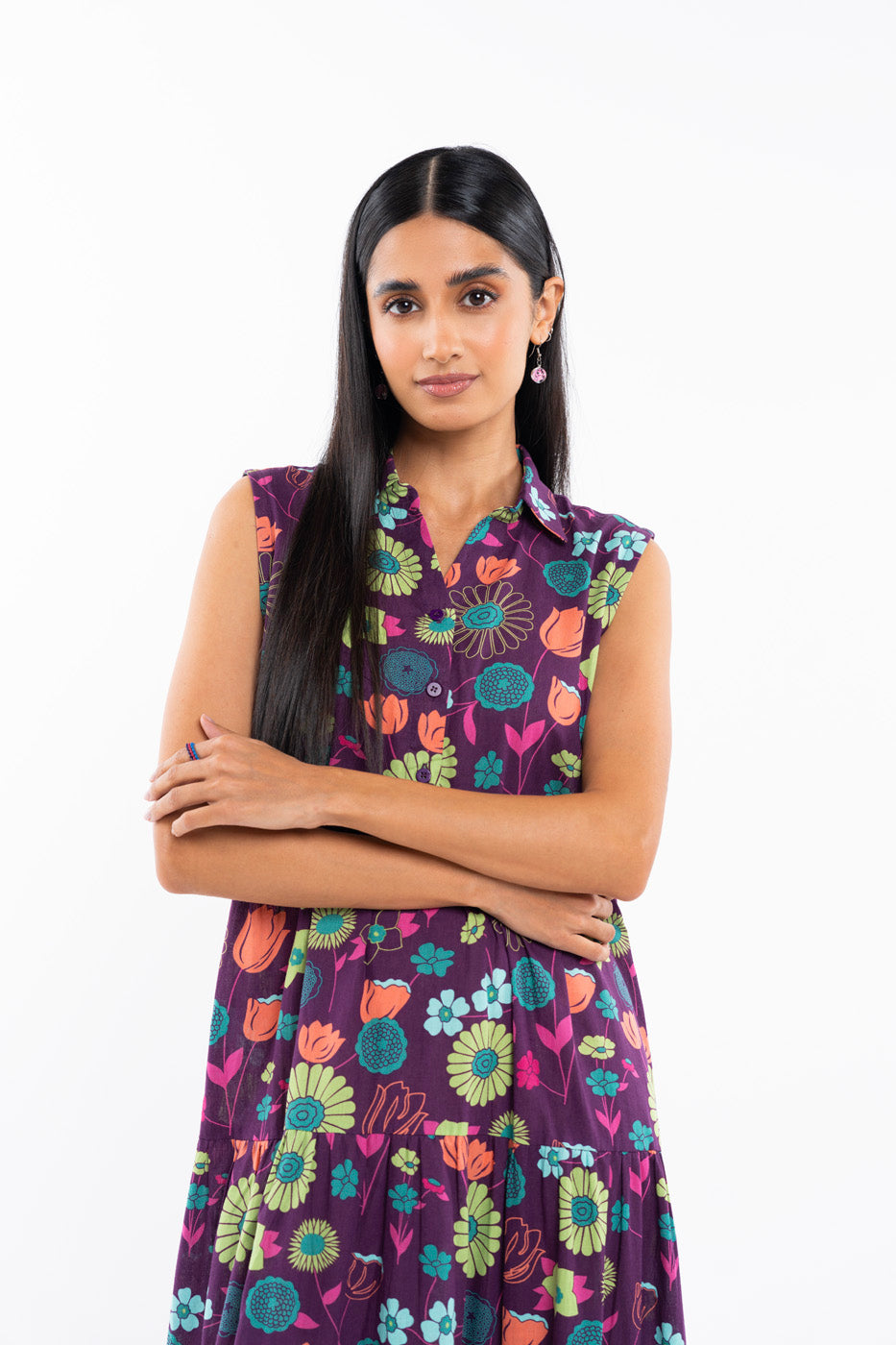 Printed Cotton Linen Dress