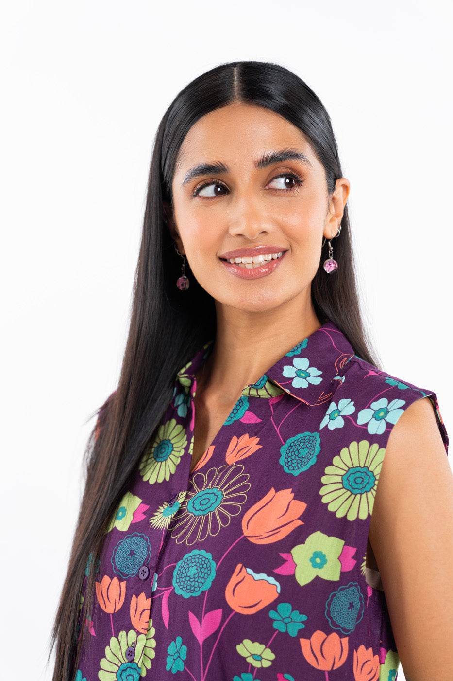 Printed Cotton Linen Dress