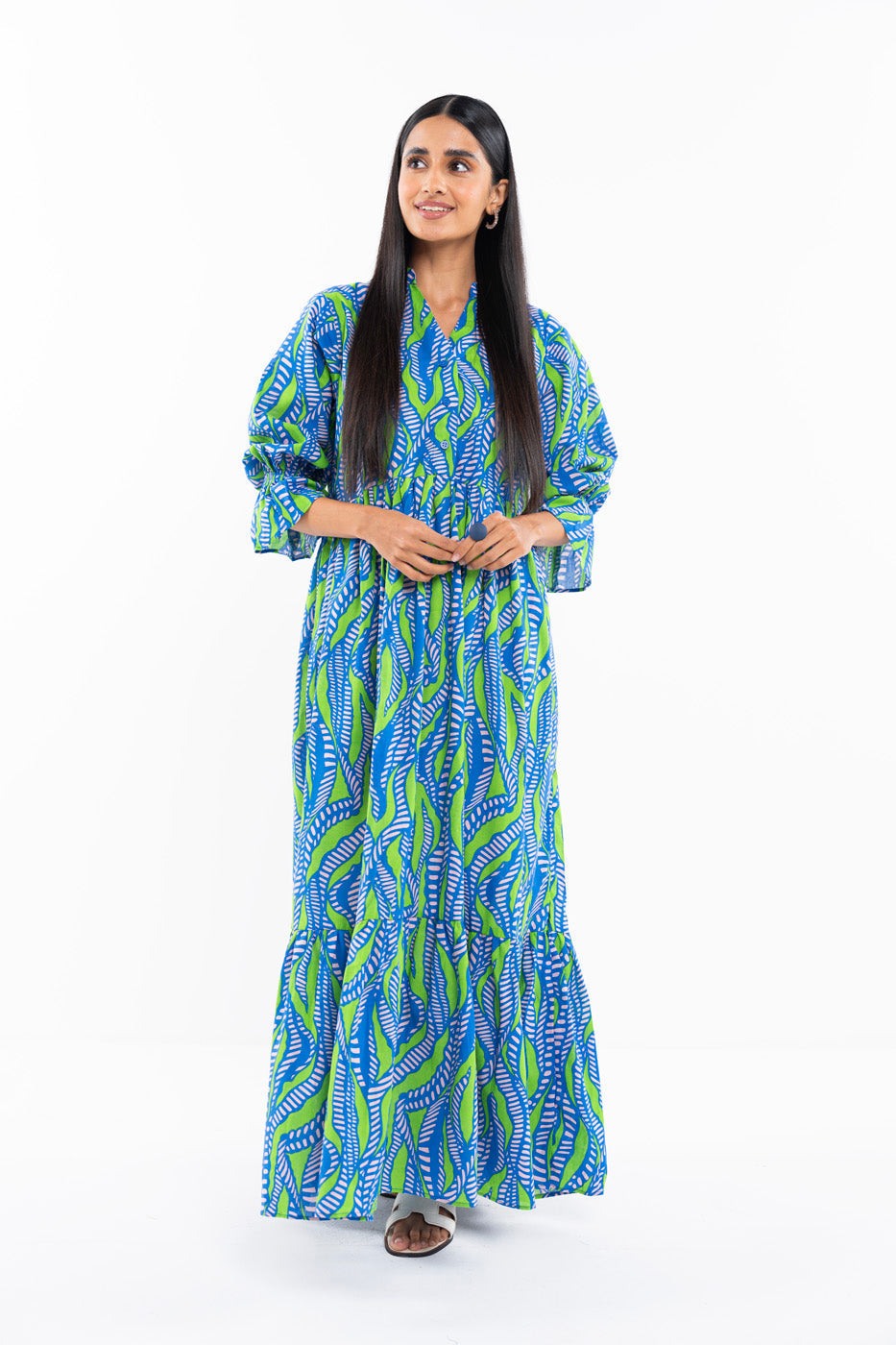 Printed Cotton Linen Dress