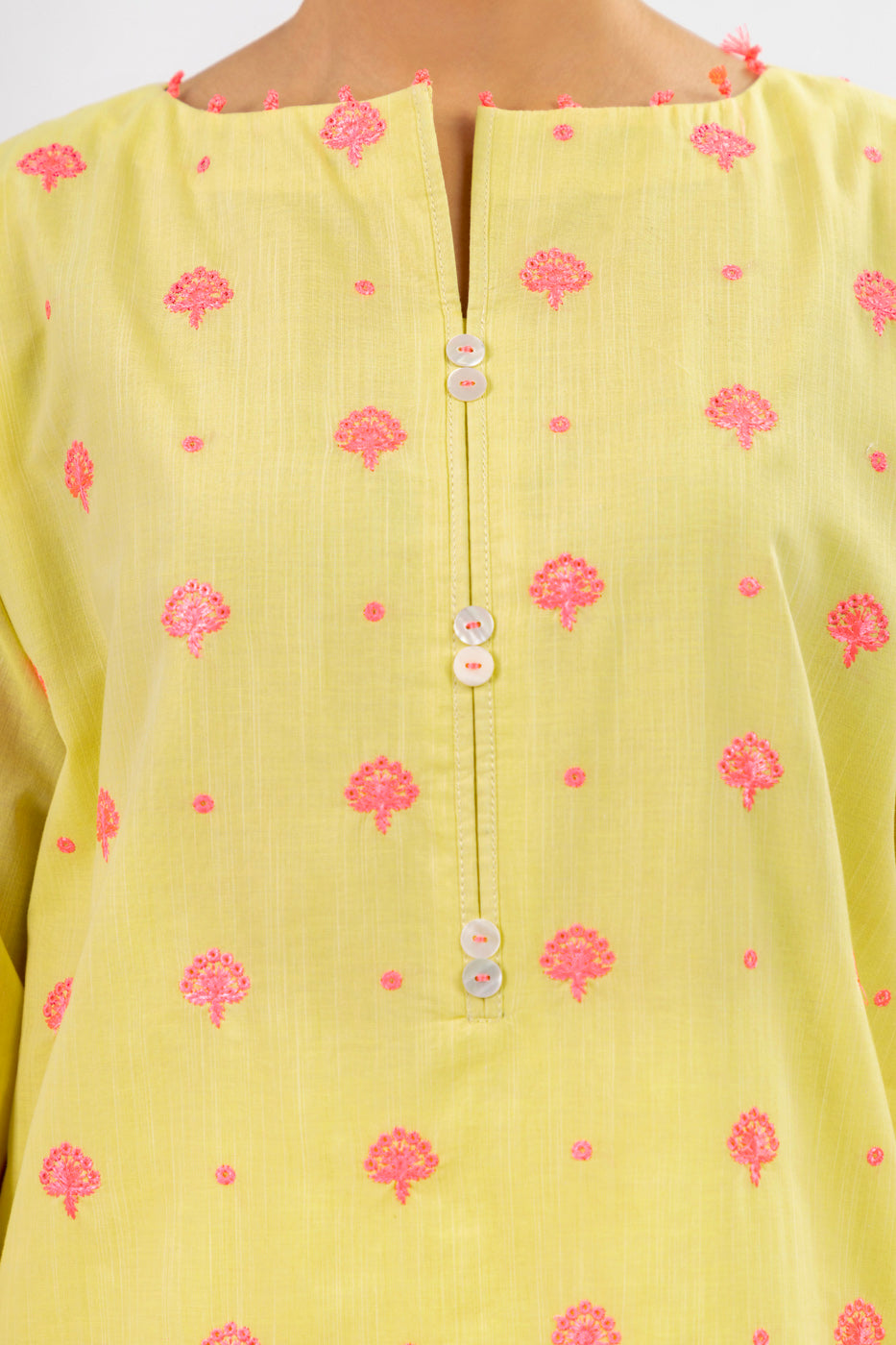 2 Pc Embroidered Chambre Suit With Chambre Trouser