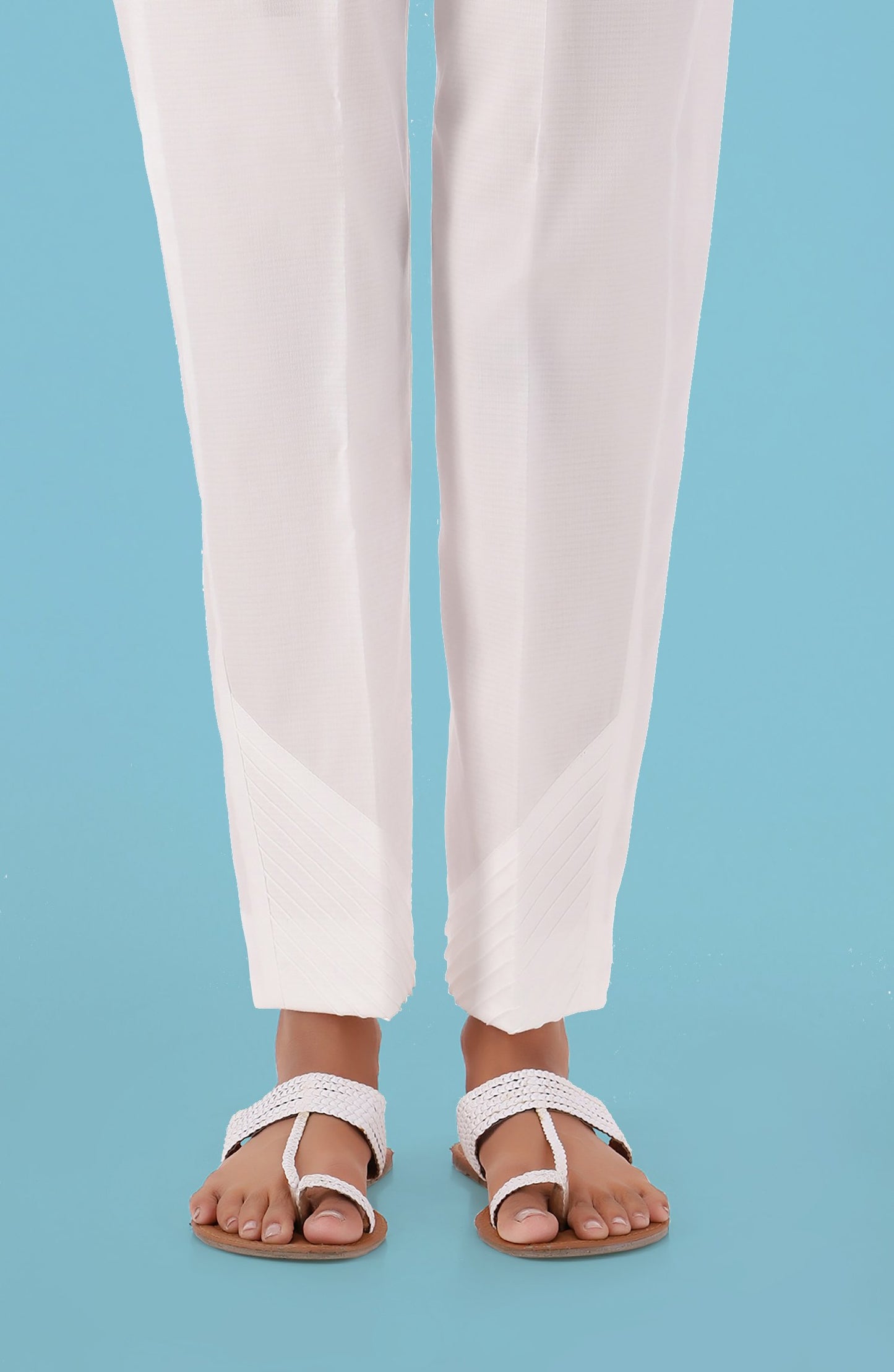 Basic Straight Pants (NRP-63 WHITE)