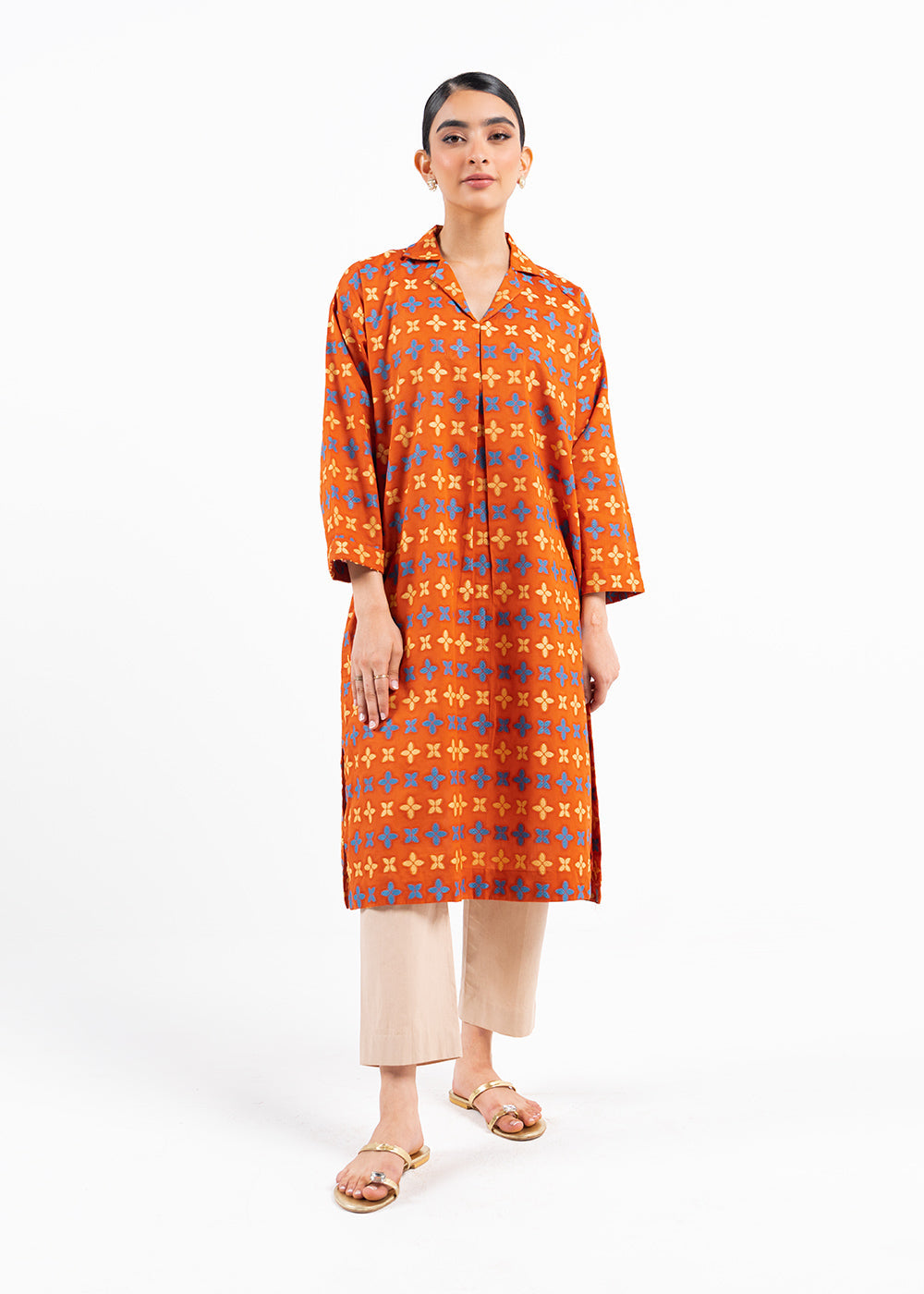 Dyed Jacquard Kurti