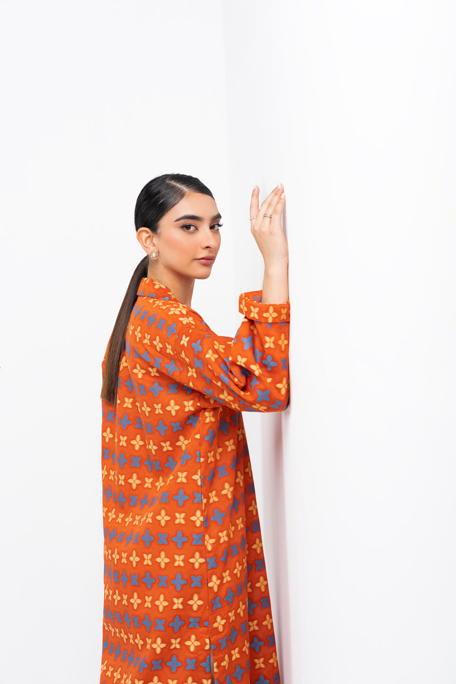Dyed Jacquard Kurti