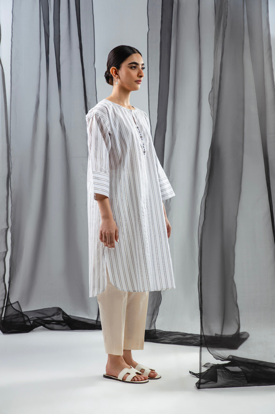 Dyed Zari Lawn Kurti