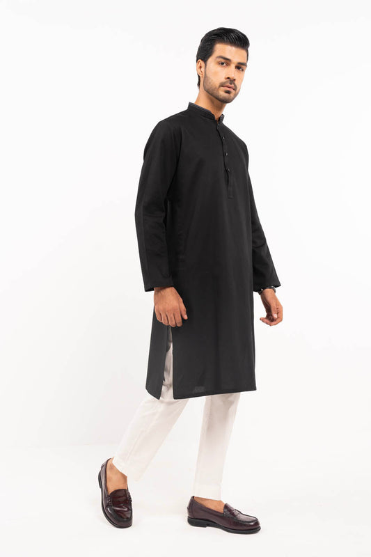 Dyed Embroidered Cotton Kurta