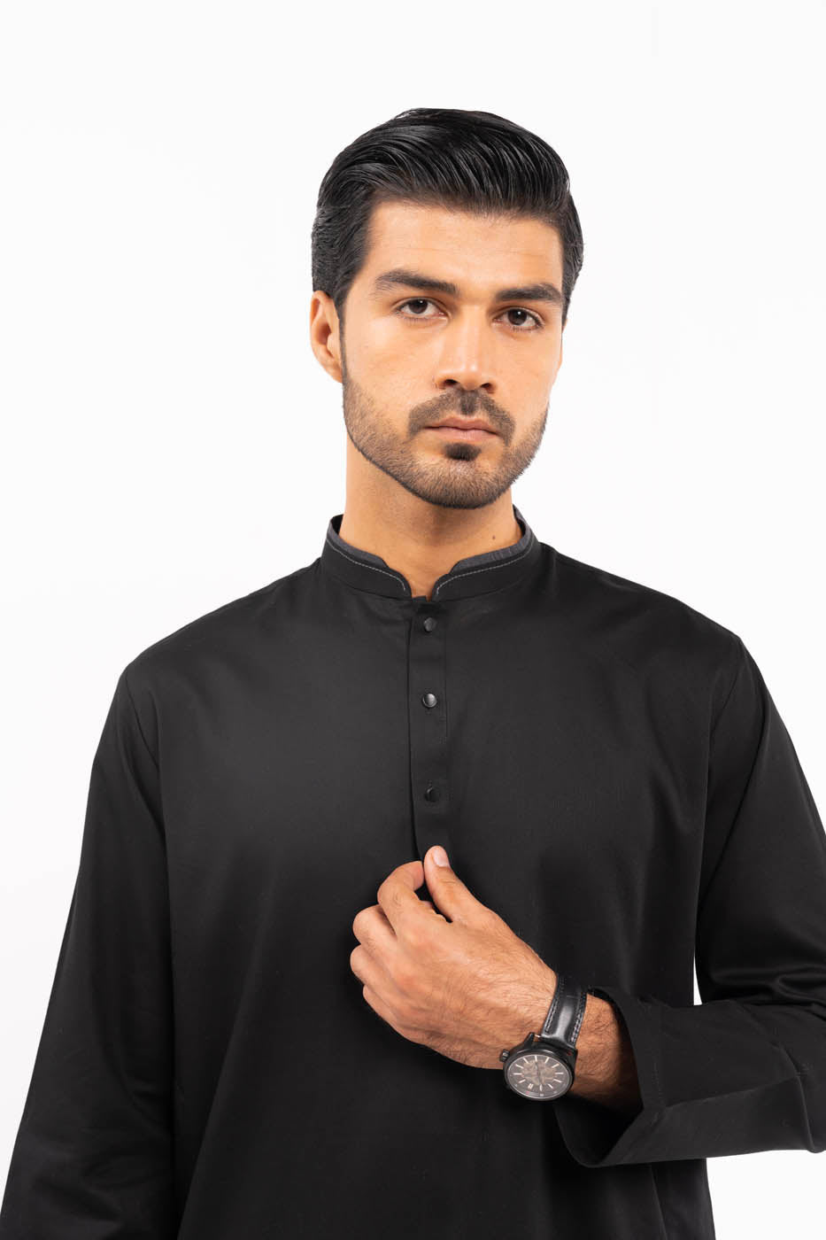 Dyed Embroidered Cotton Kurta