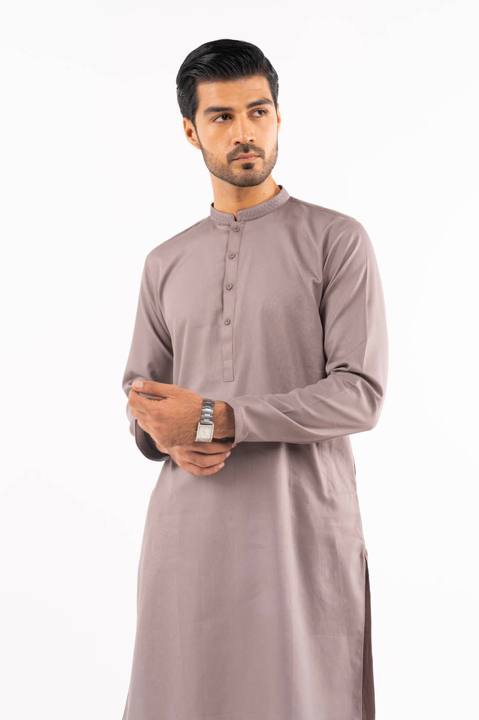 Dyed Embroidered Cotton Kurta