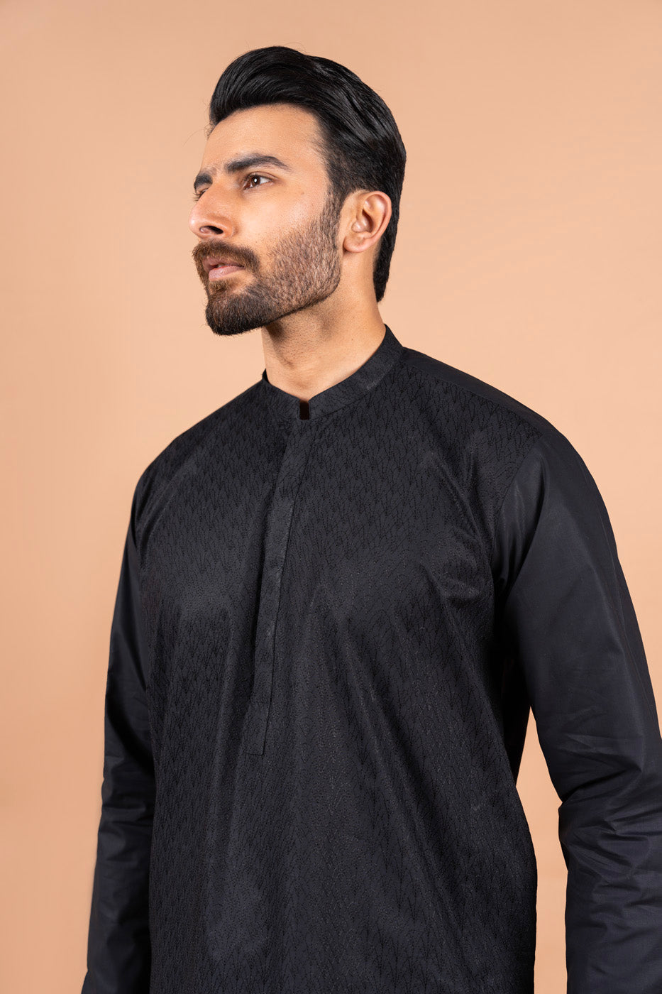 Dyed Embroidered Cotton Kurta