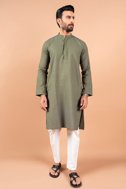 Dyed Jacquard Kurta