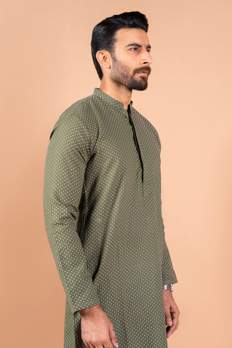 Dyed Jacquard Kurta