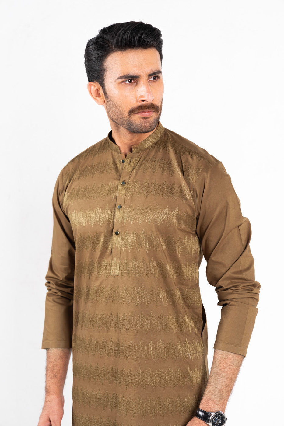 Dyed Embroidered Cambric Kurta