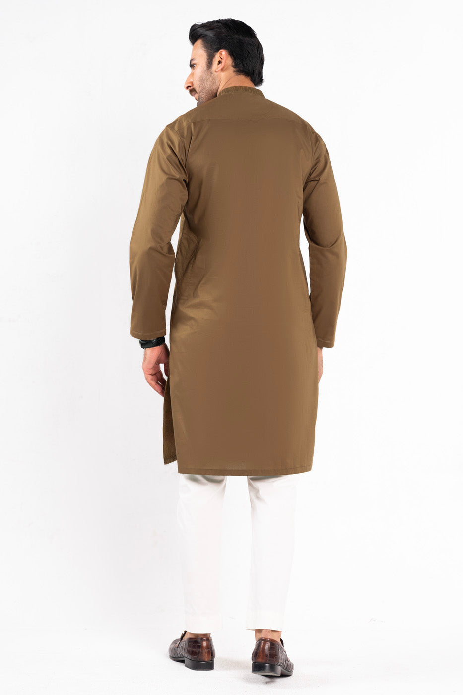 Dyed Embroidered Cambric Kurta