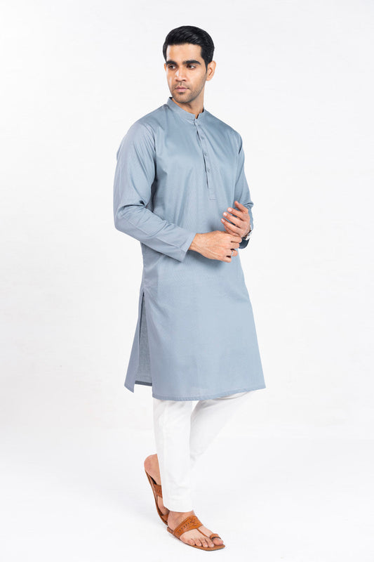 Dyed Embroidered Cotton Kurta