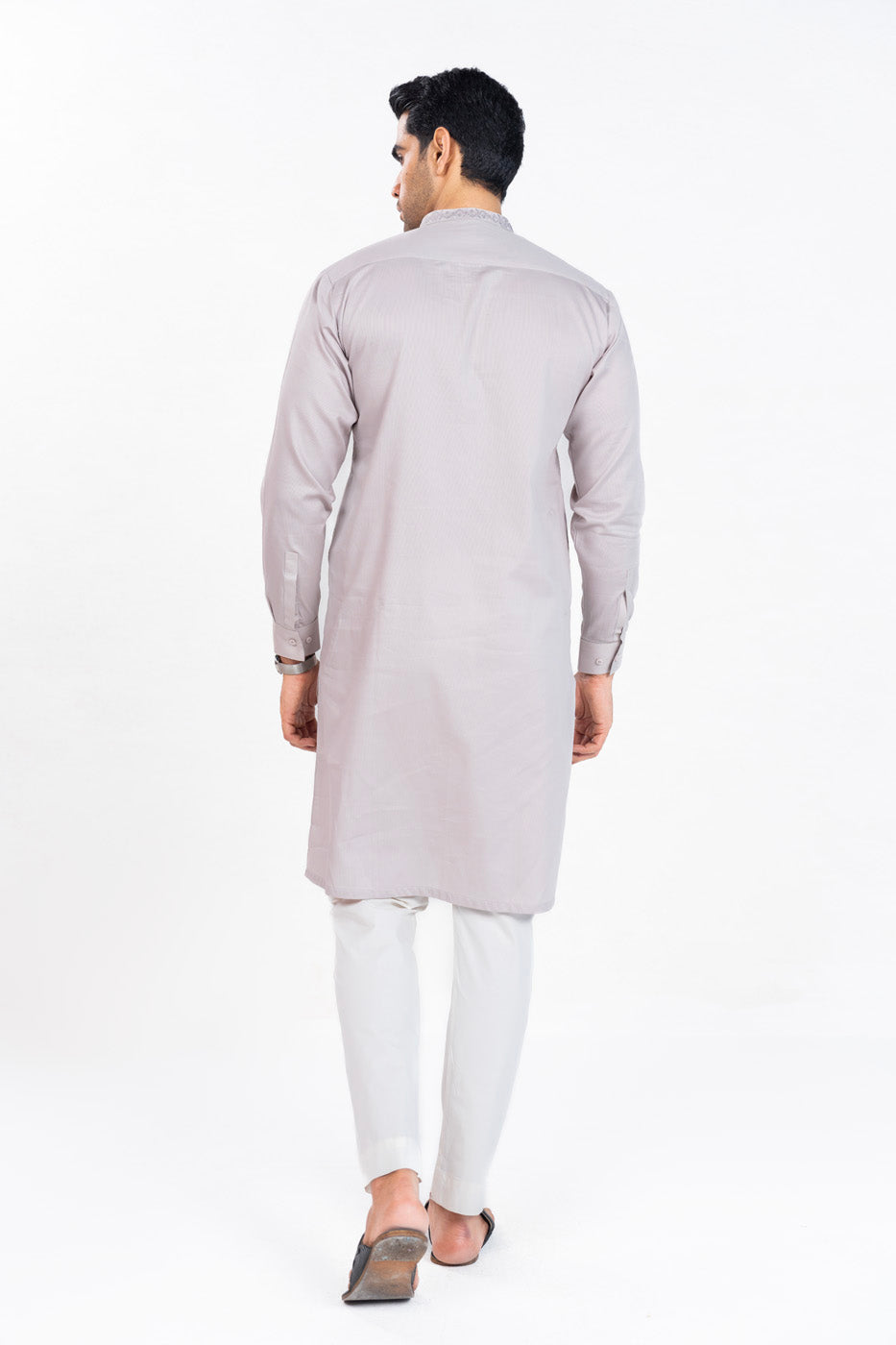 Dyed Embroidered Cotton Kurta