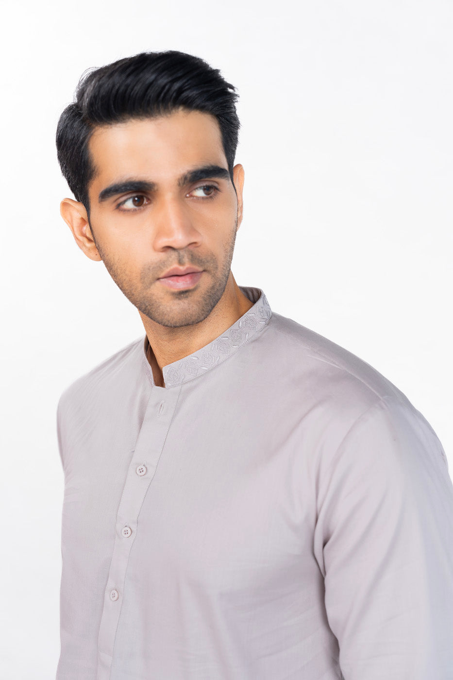 Dyed Embroidered Cotton Kurta