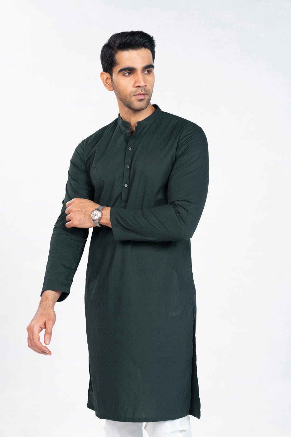Dyed Jacquard Kurta
