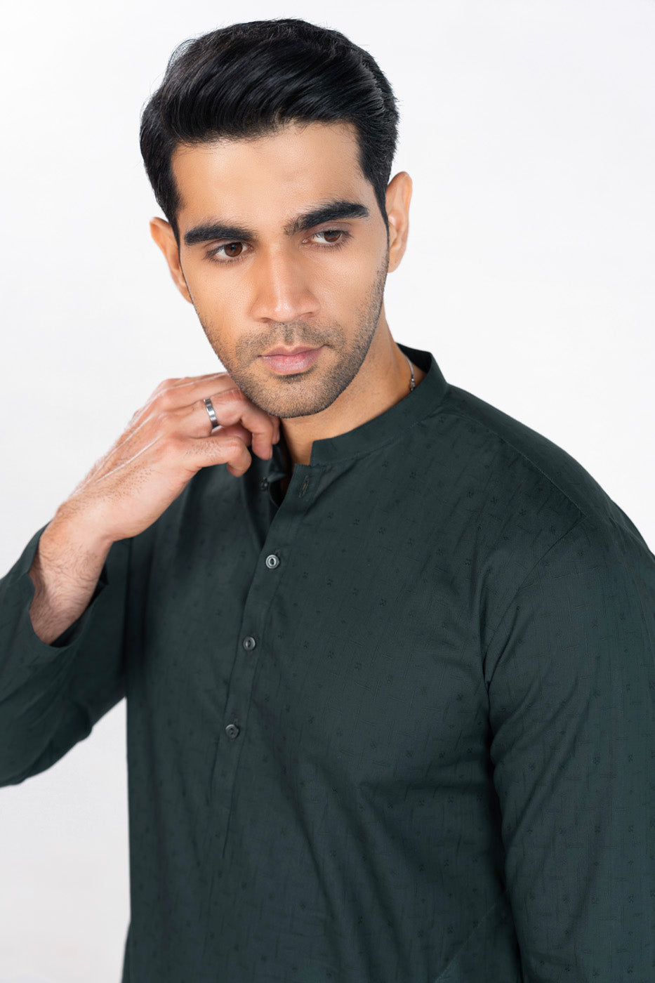 Dyed Jacquard Kurta