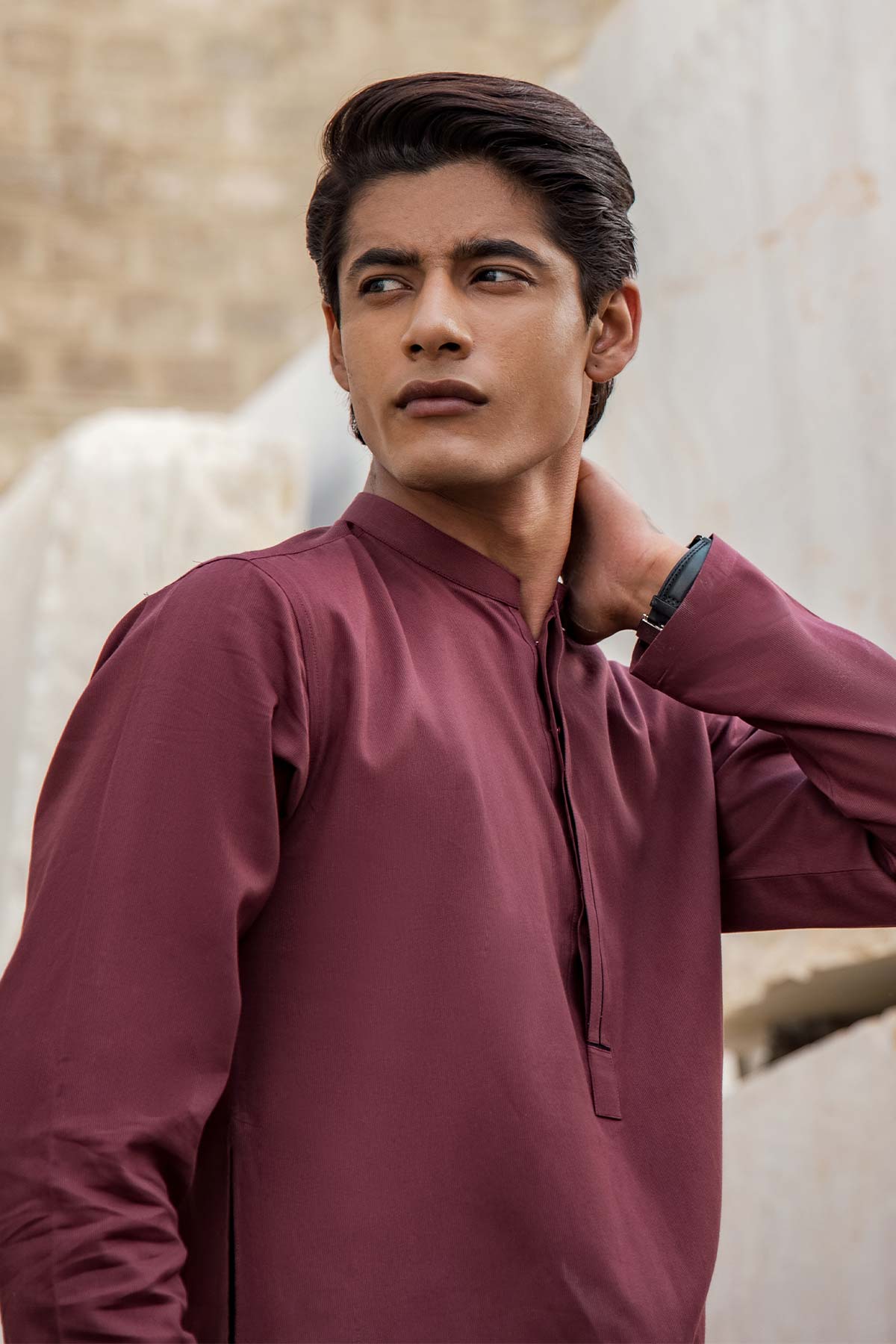 Dyed Ribbed Kurta Shalwar