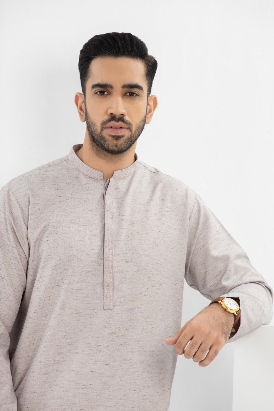 Dyed Embroidered Blended Kurta Shalwar