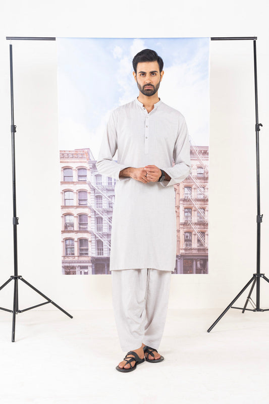 Dyed Embroidered Blended Kurta Shalwar