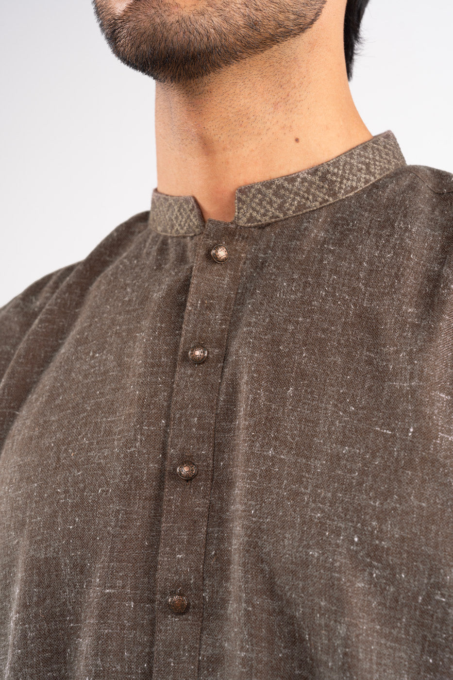 Dyed Embroidered Blended Kurta Trouser