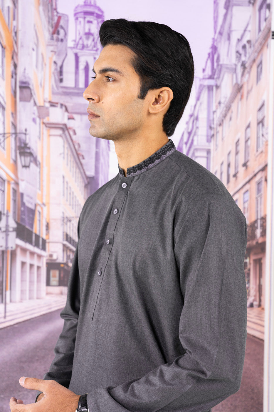 Dyed Embroidered Cambric Kurta Shalwar