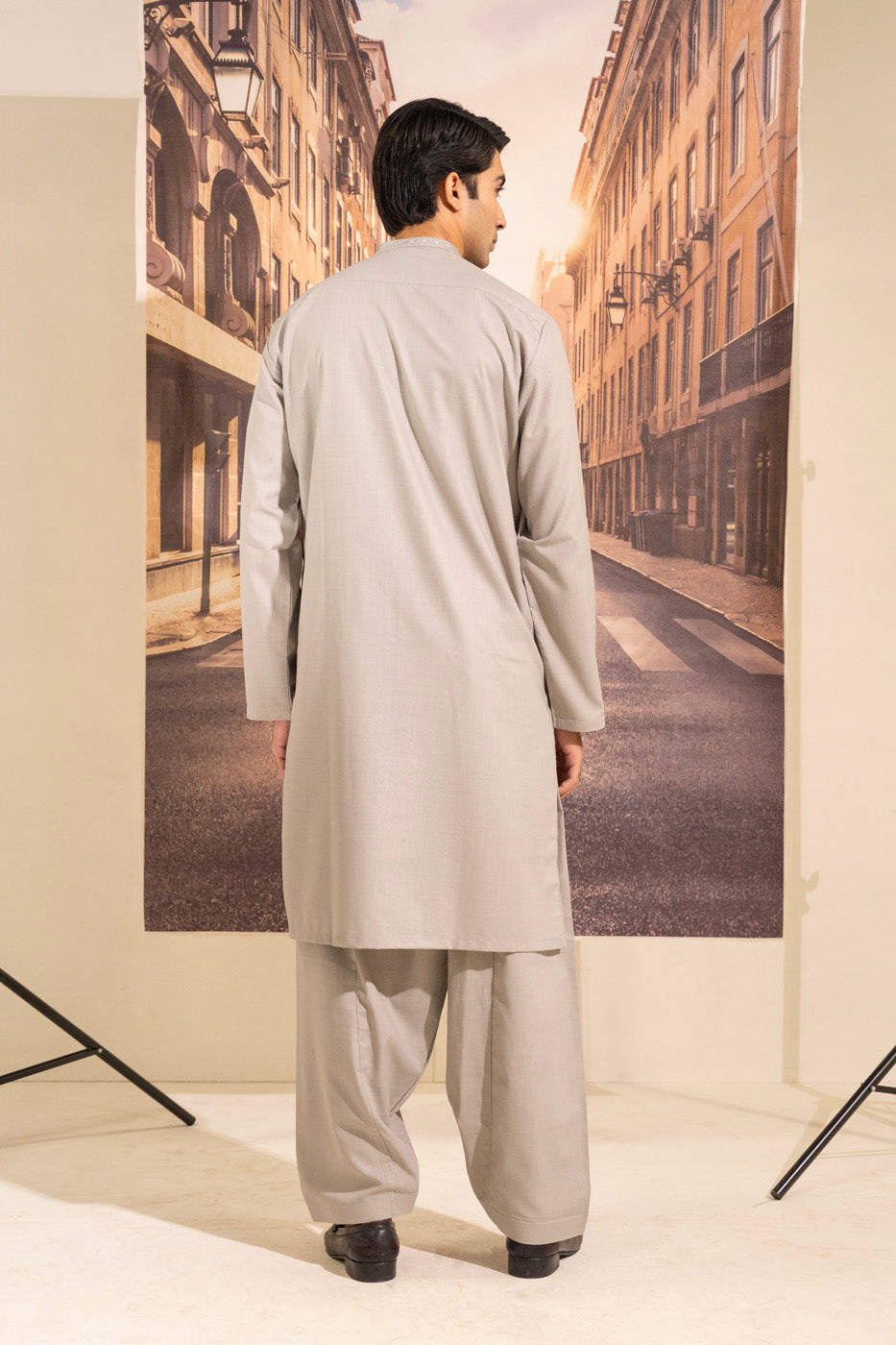 Dyed Embroidered Blended Kurta Shalwar