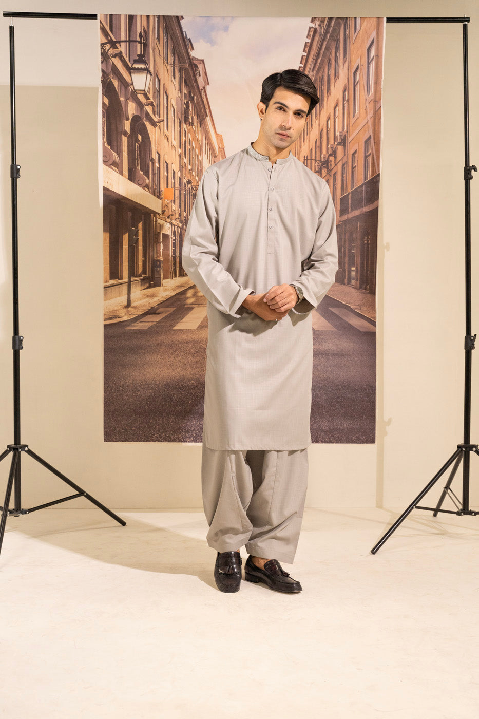 Dyed Embroidered Blended Kurta Shalwar