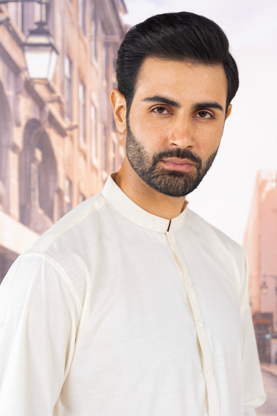 Dyed Embroidered Blended Kurta Shalwar