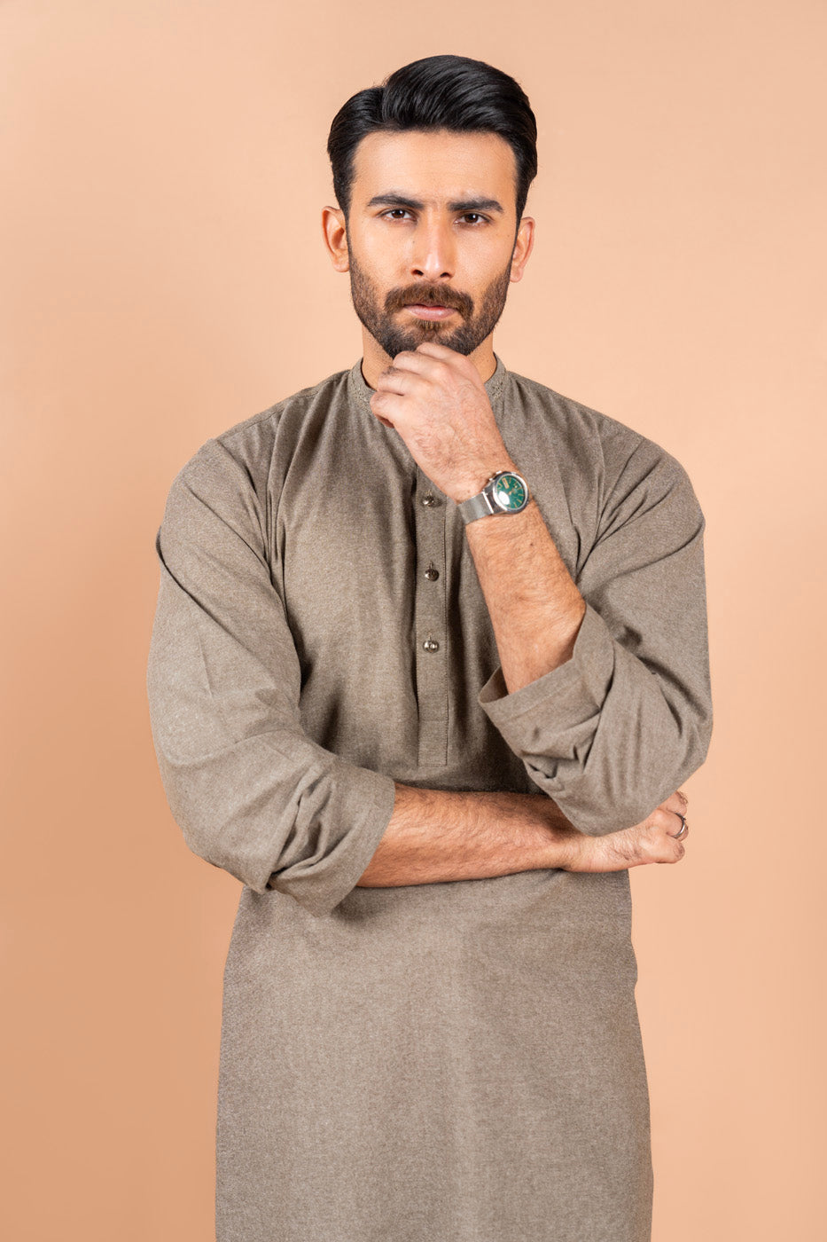 Dyed Embroidered Blended Shalwar Kameez