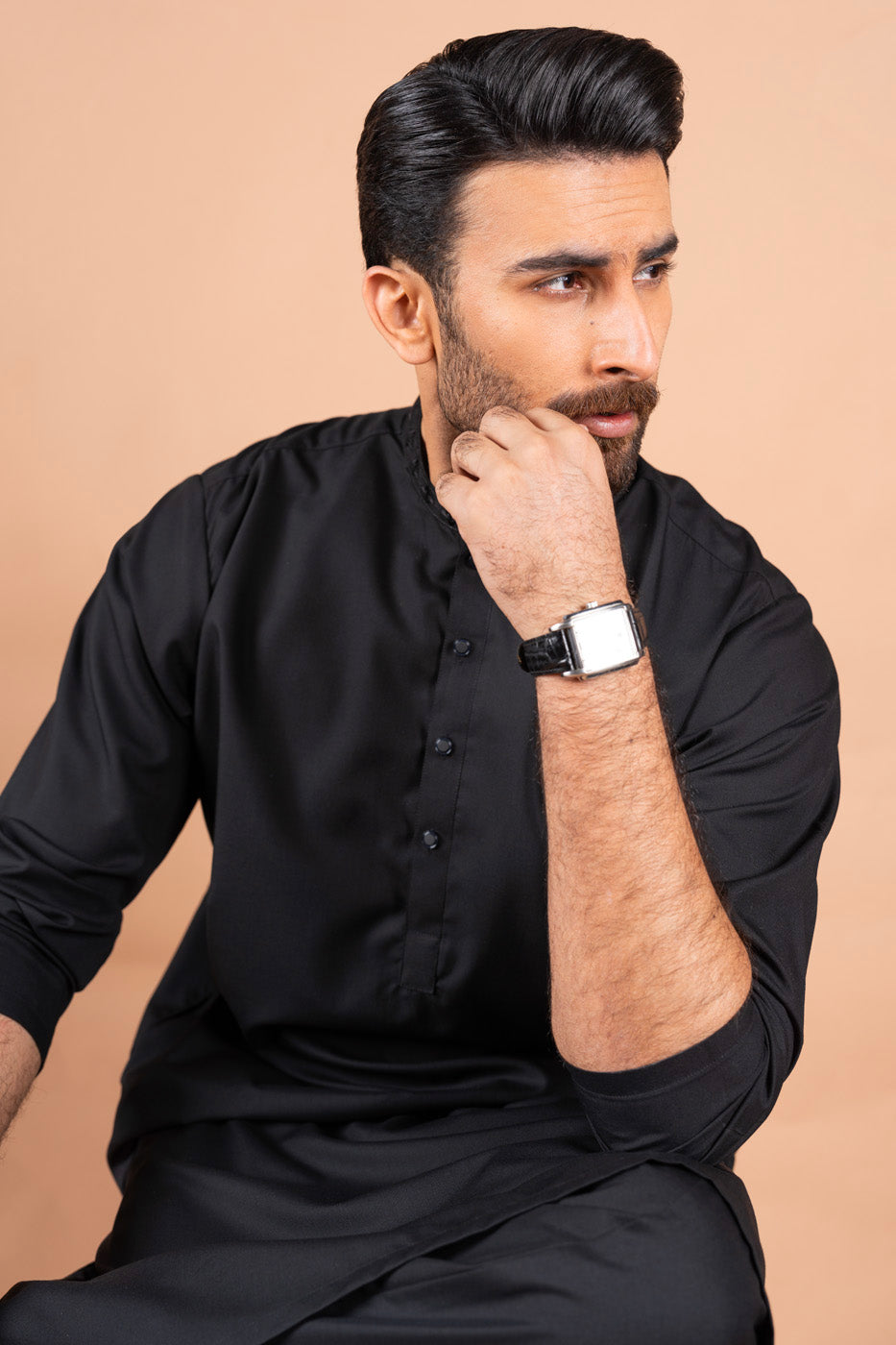 Dyed Embroidered Blended Kurta Shalwar