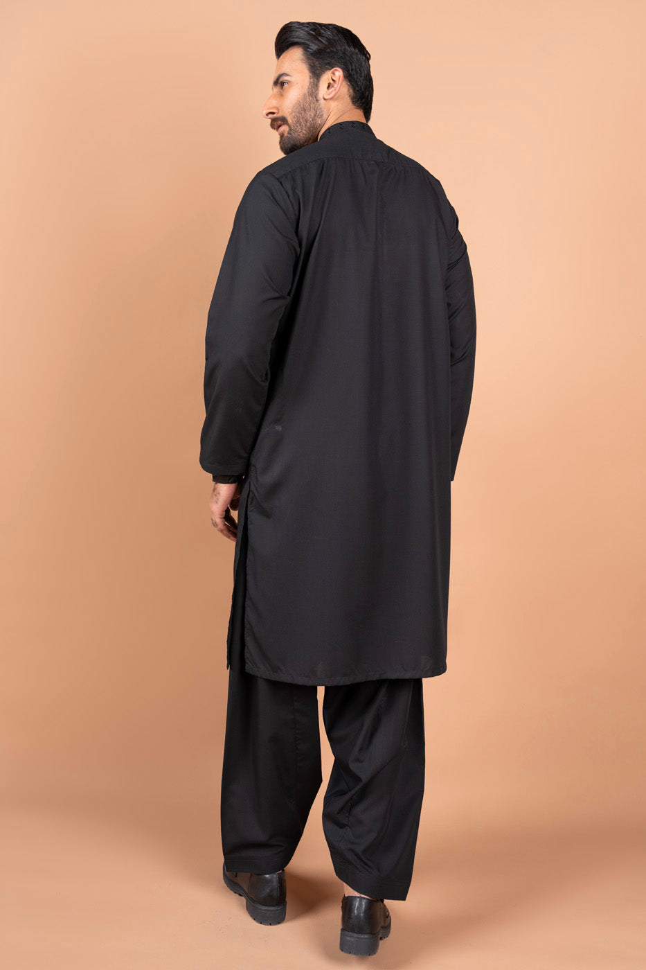 Dyed Embroidered Blended Kurta Shalwar