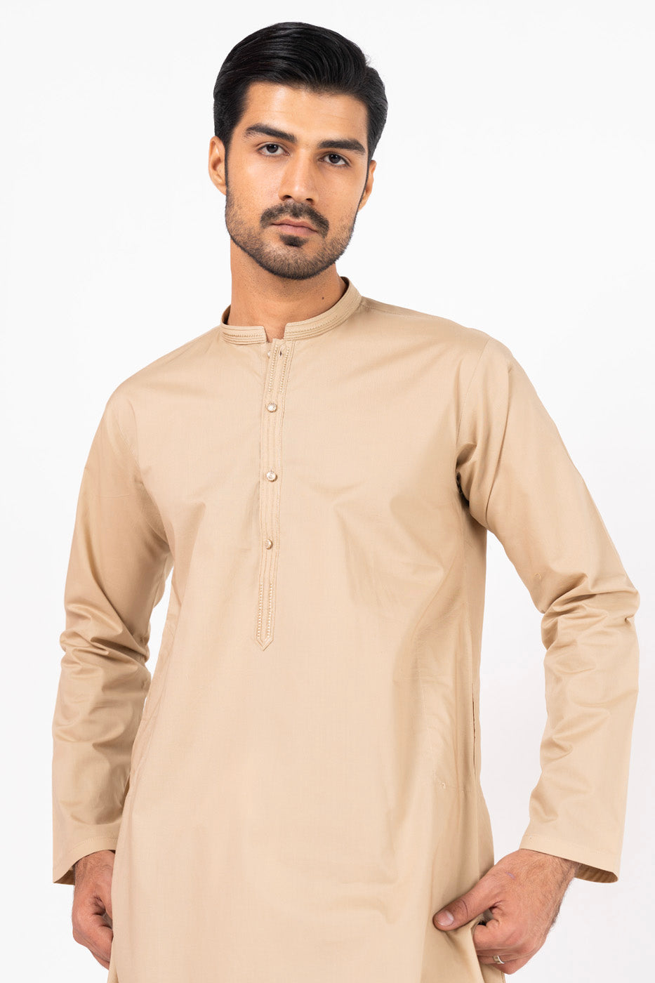 Dyed Embroidered Cotton Shalwar Kameez