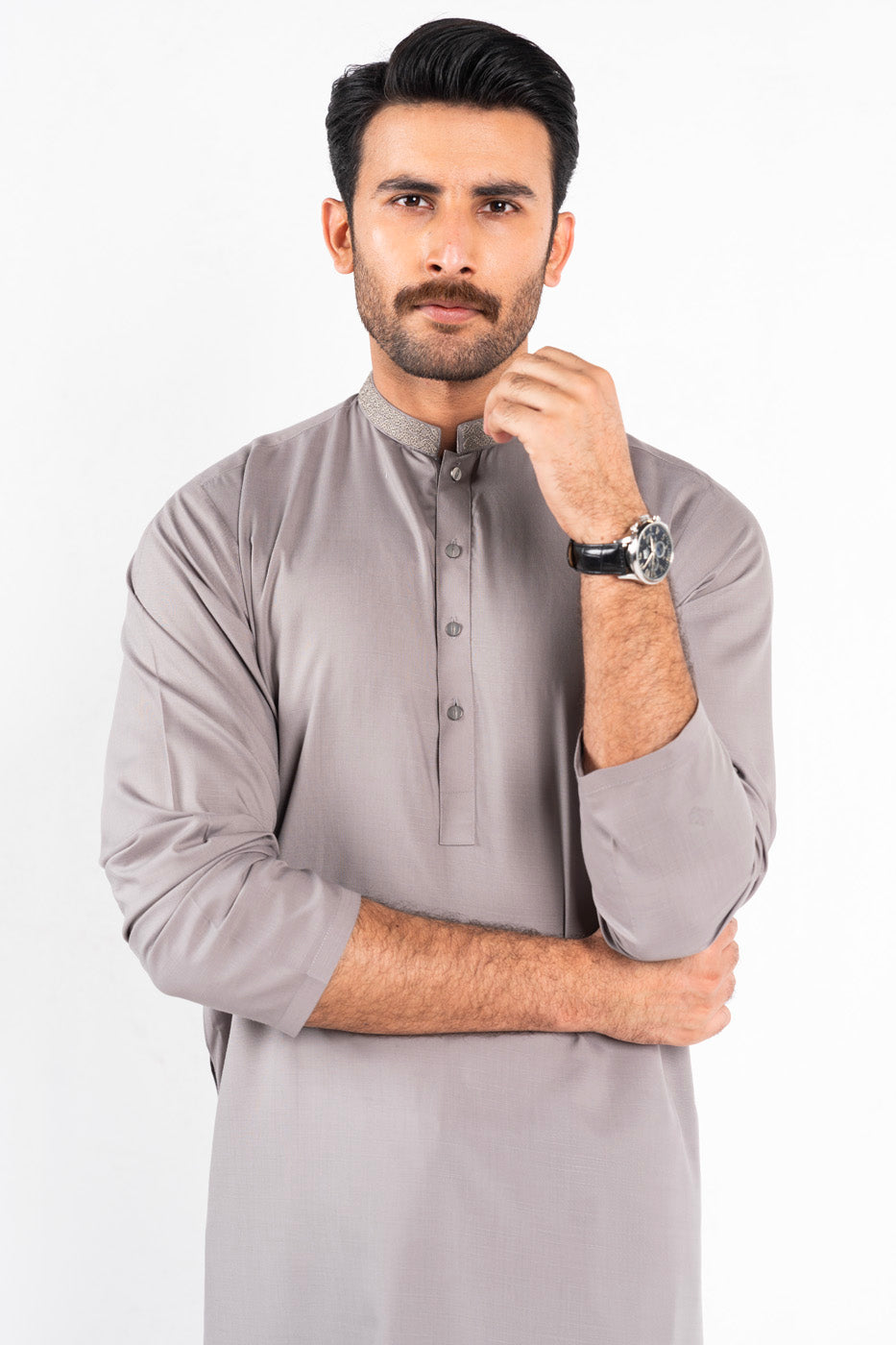 Dyed Embroidered Blended Shalwar Kameez