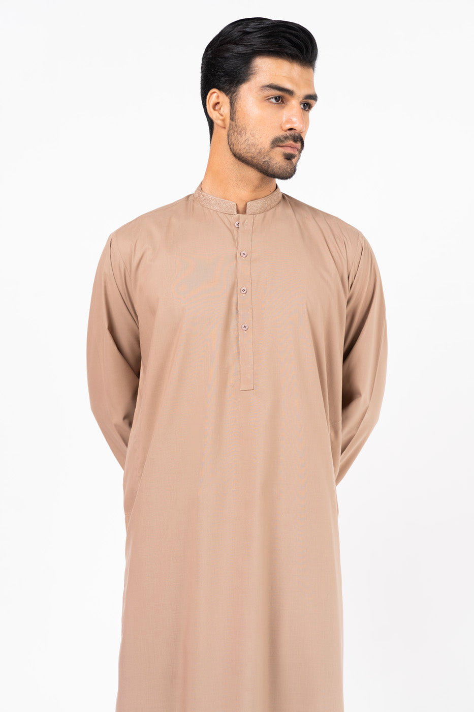 Dyed Embroidered Blended Shalwar Kameez