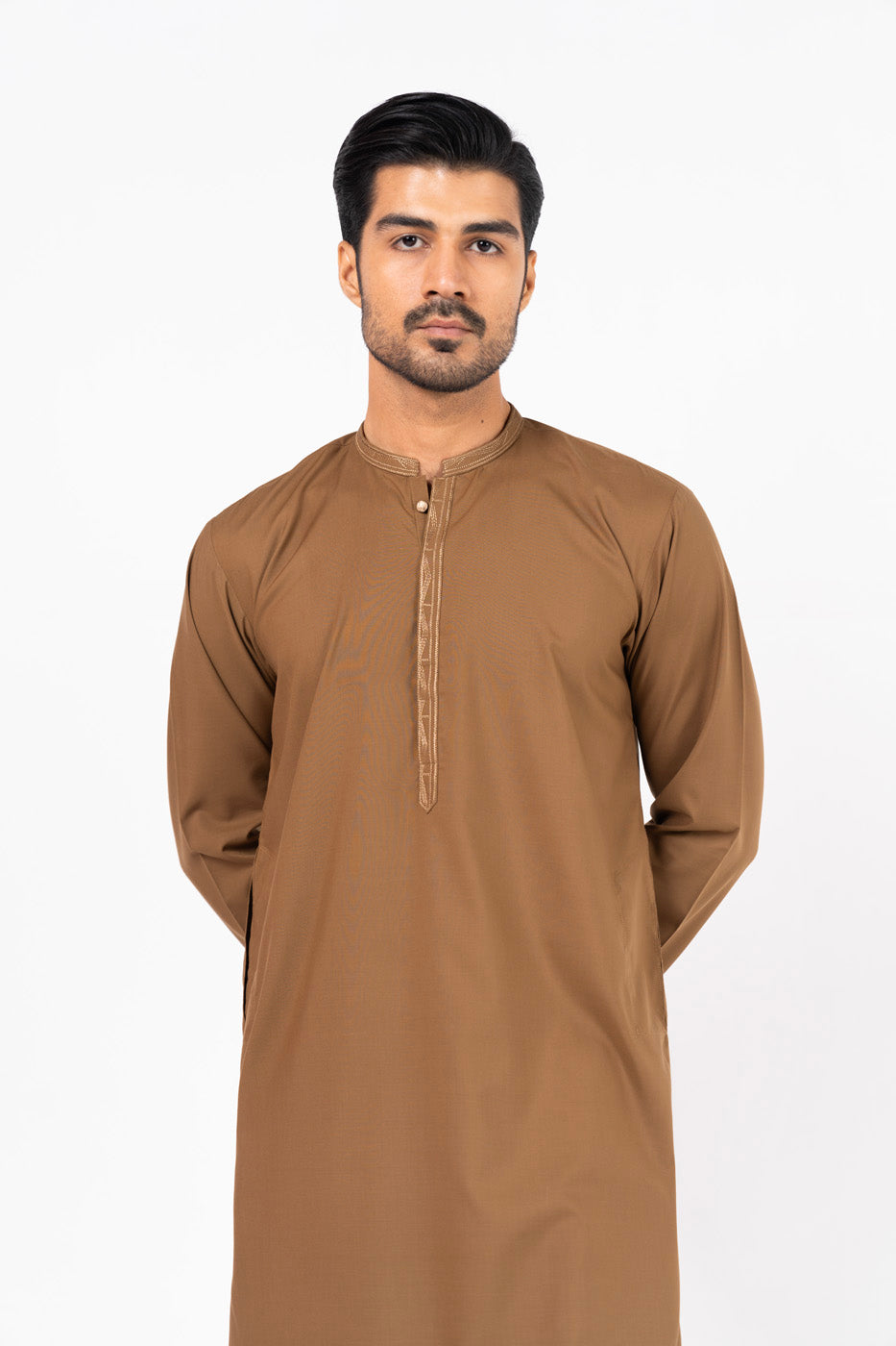 Dyed Embroidered Blended Shalwar Kameez