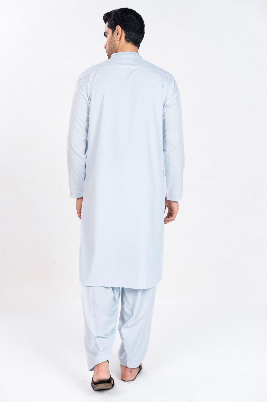 Dyed Embroidered Blended Shalwar Kameez