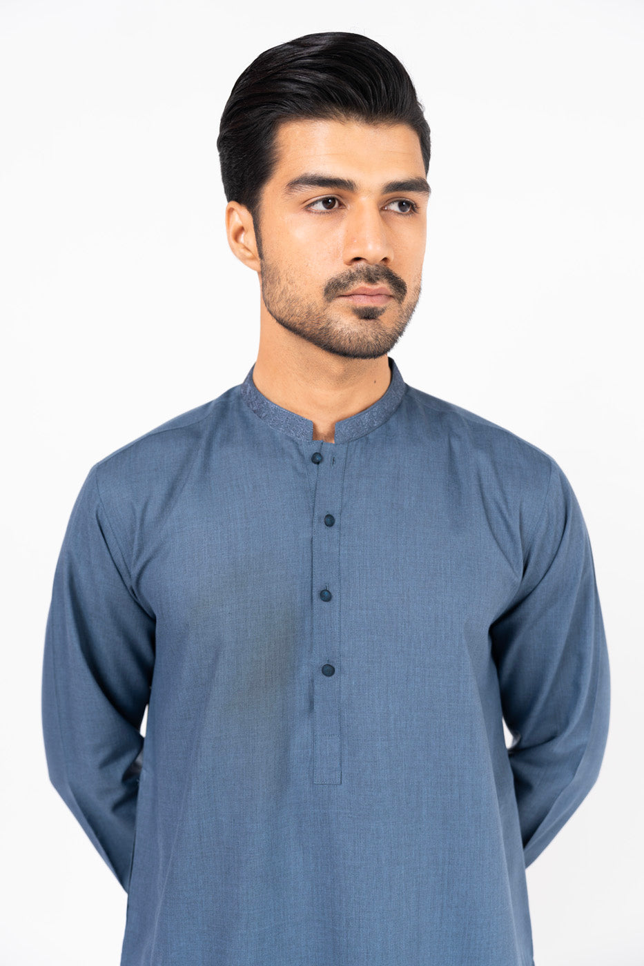 Dyed Embroidered Blended Shalwar Kameez