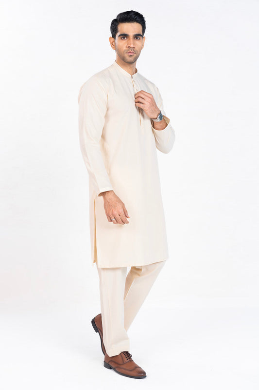 Dyed Embroidered Blended Kurta Trouser