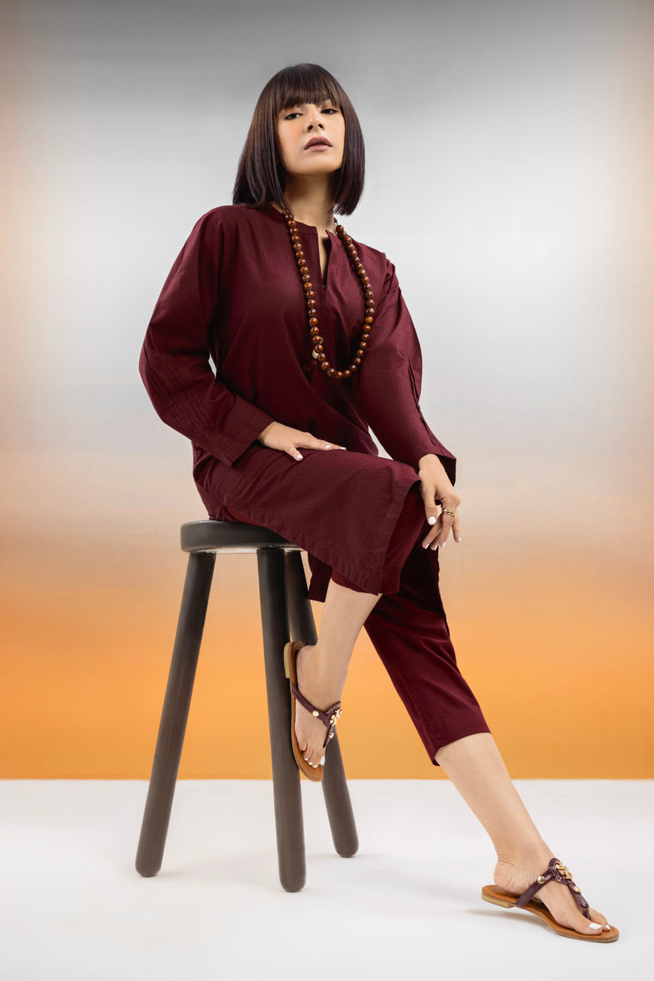 Dyed Dobby Kurti