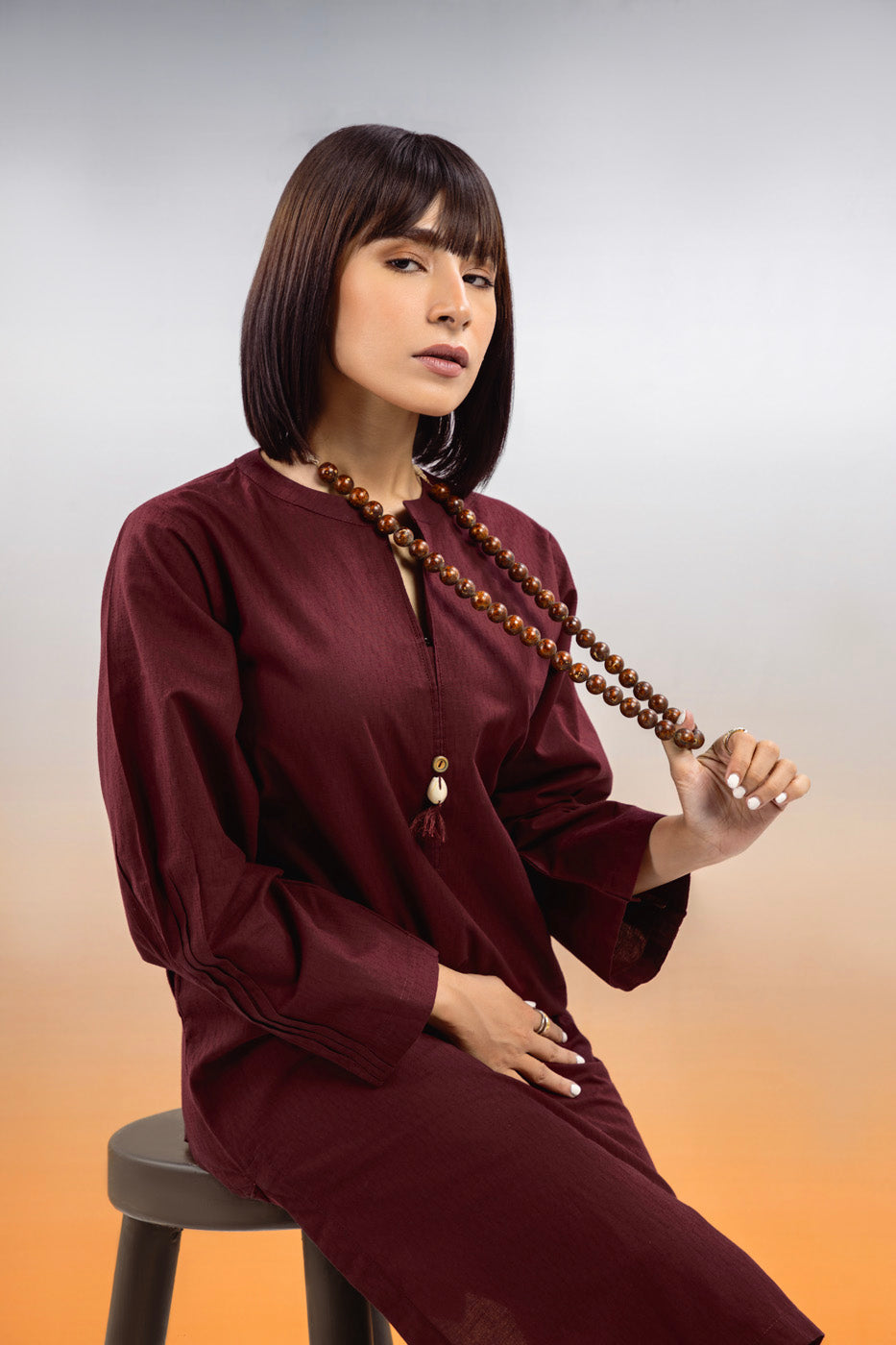 Dyed Dobby Kurti