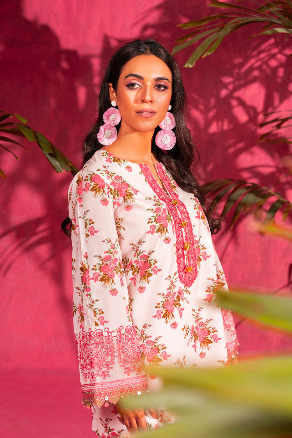 2 Pc Embroidered Poly Lawn Suit With Poly Lawn Trouser