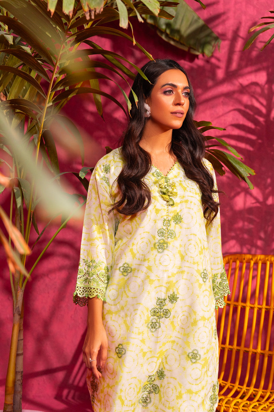 2 Pc Embroidered Poly Lawn Suit With Poly Lawn Trouser