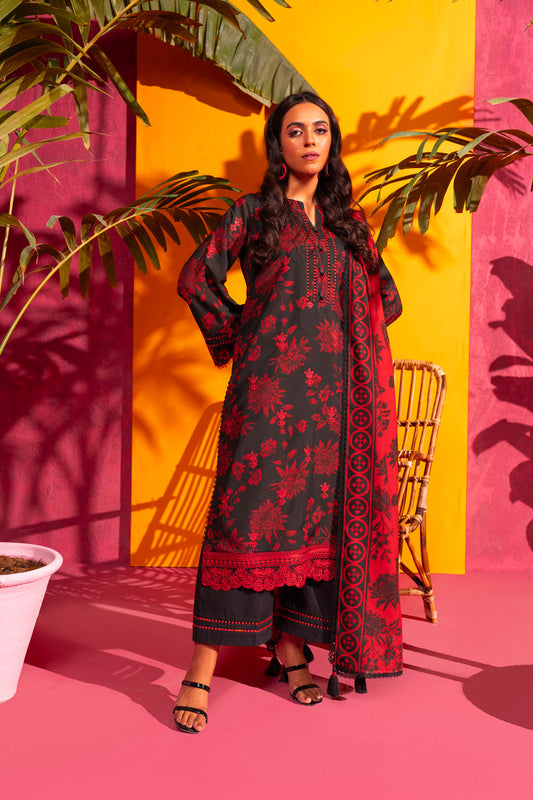 3 Pc Embroidered Poly Lawn Suit With Poly Lawn Dupatta