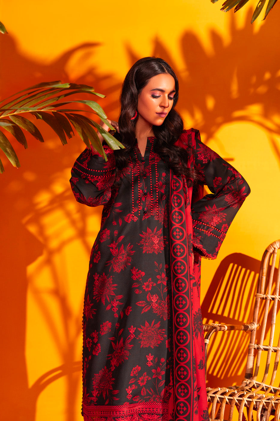 3 Pc Embroidered Poly Lawn Suit With Poly Lawn Dupatta