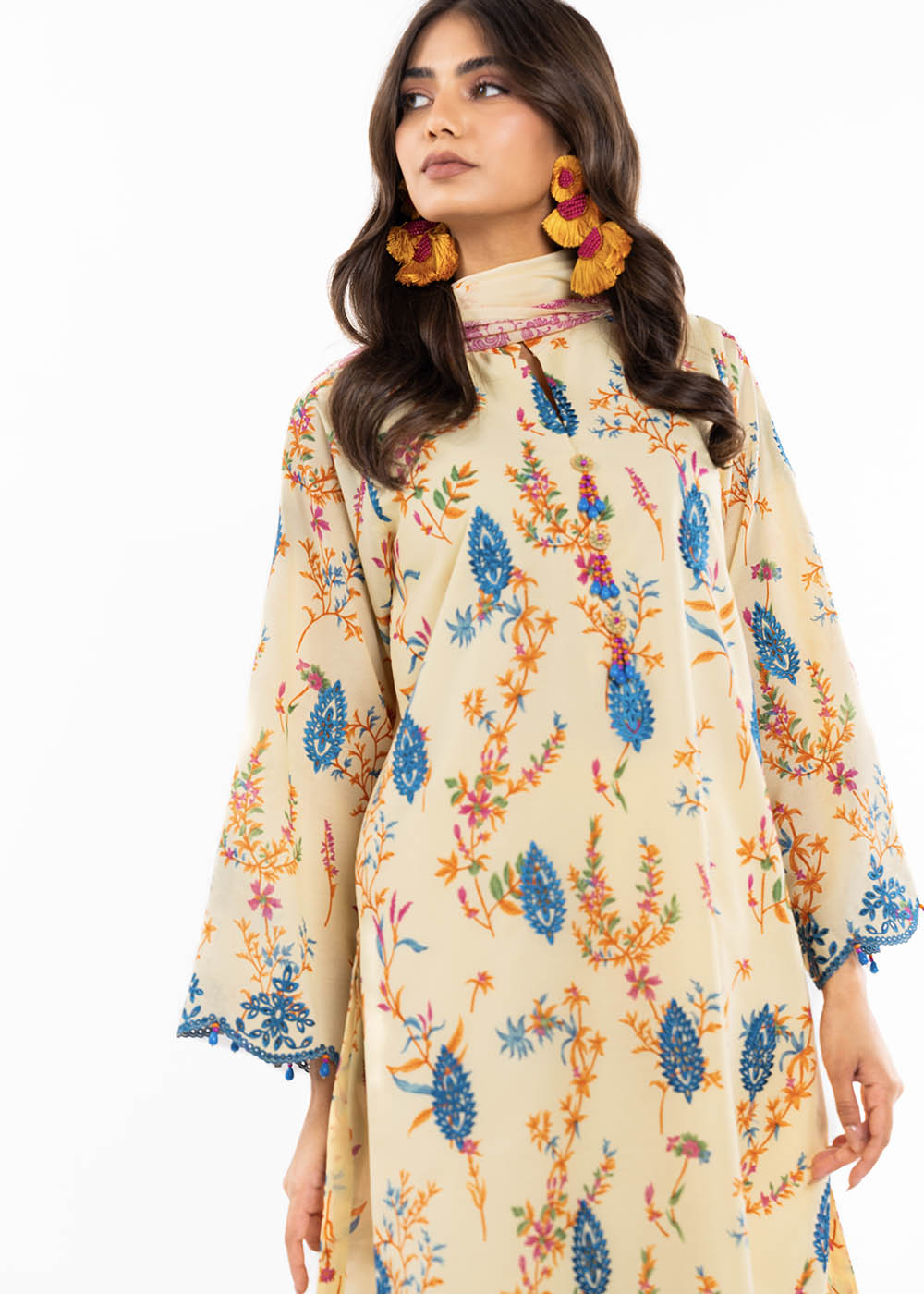 3 Pc Embroidered Poly Lawn Suit With Poly Lawn Dupatta