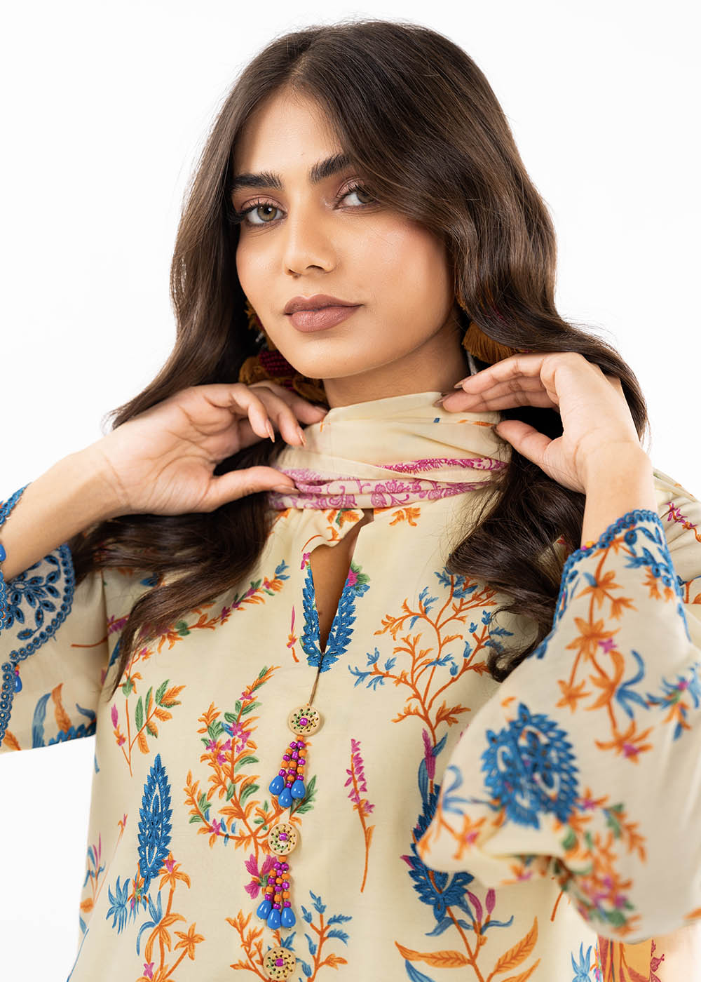 3 Pc Embroidered Poly Lawn Suit With Poly Lawn Dupatta