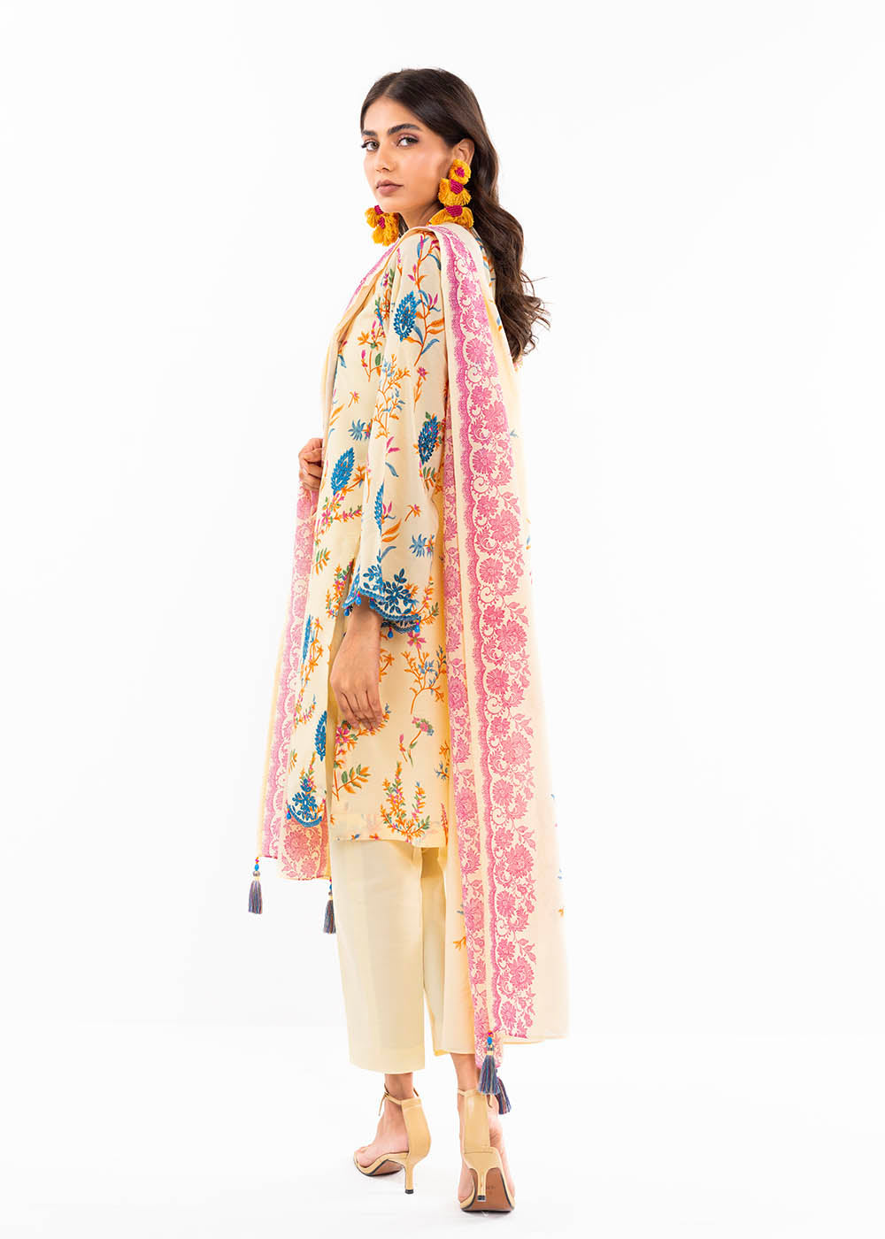 3 Pc Embroidered Poly Lawn Suit With Poly Lawn Dupatta