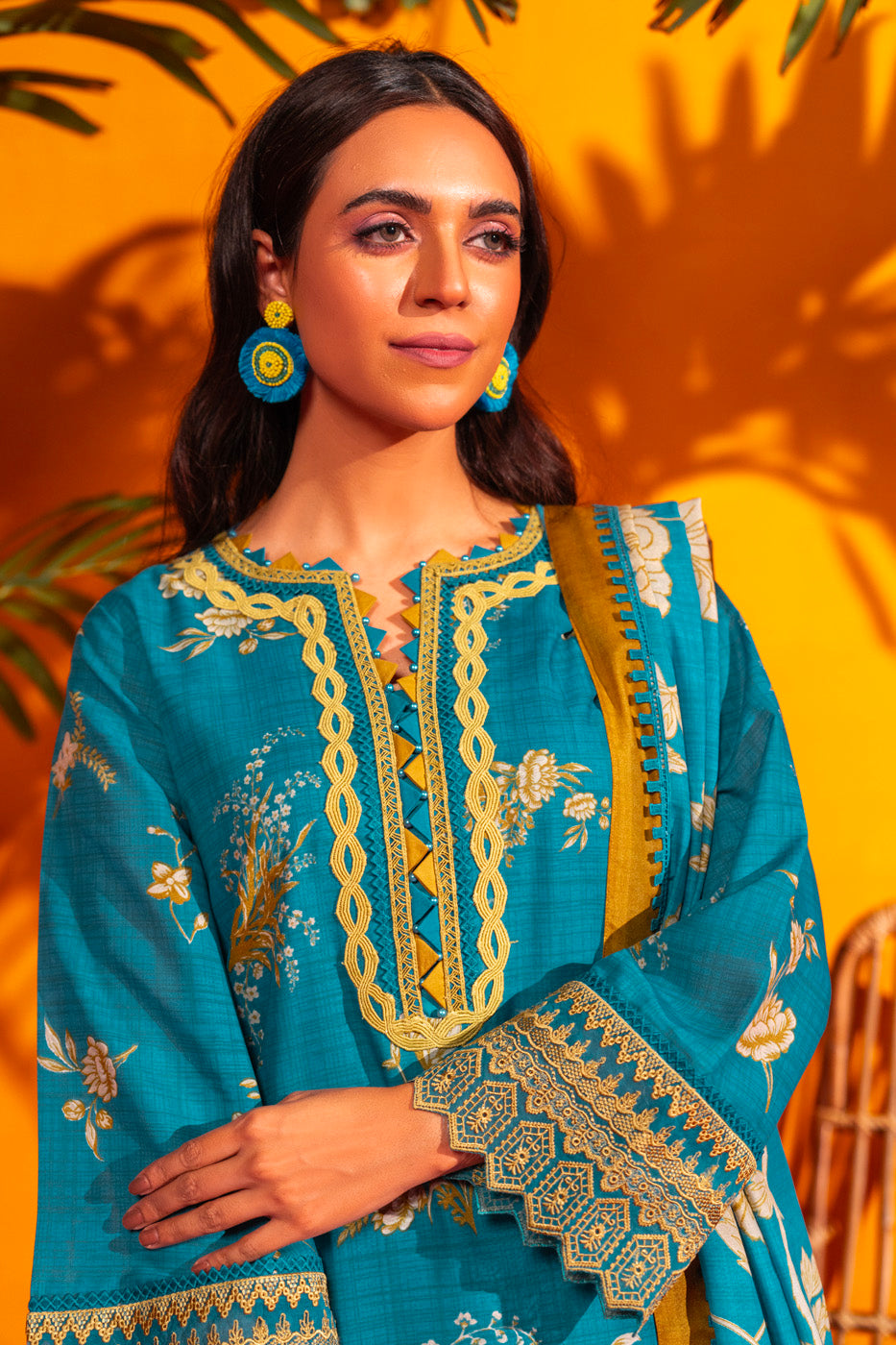 3 Pc Embroidered Poly Lawn Suit With Poly Lawn Dupatta